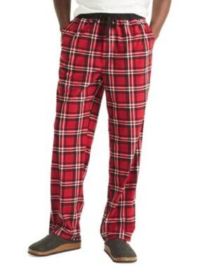 Nautica Mens Classic-Fit Plaid Fleece Naut Red XL